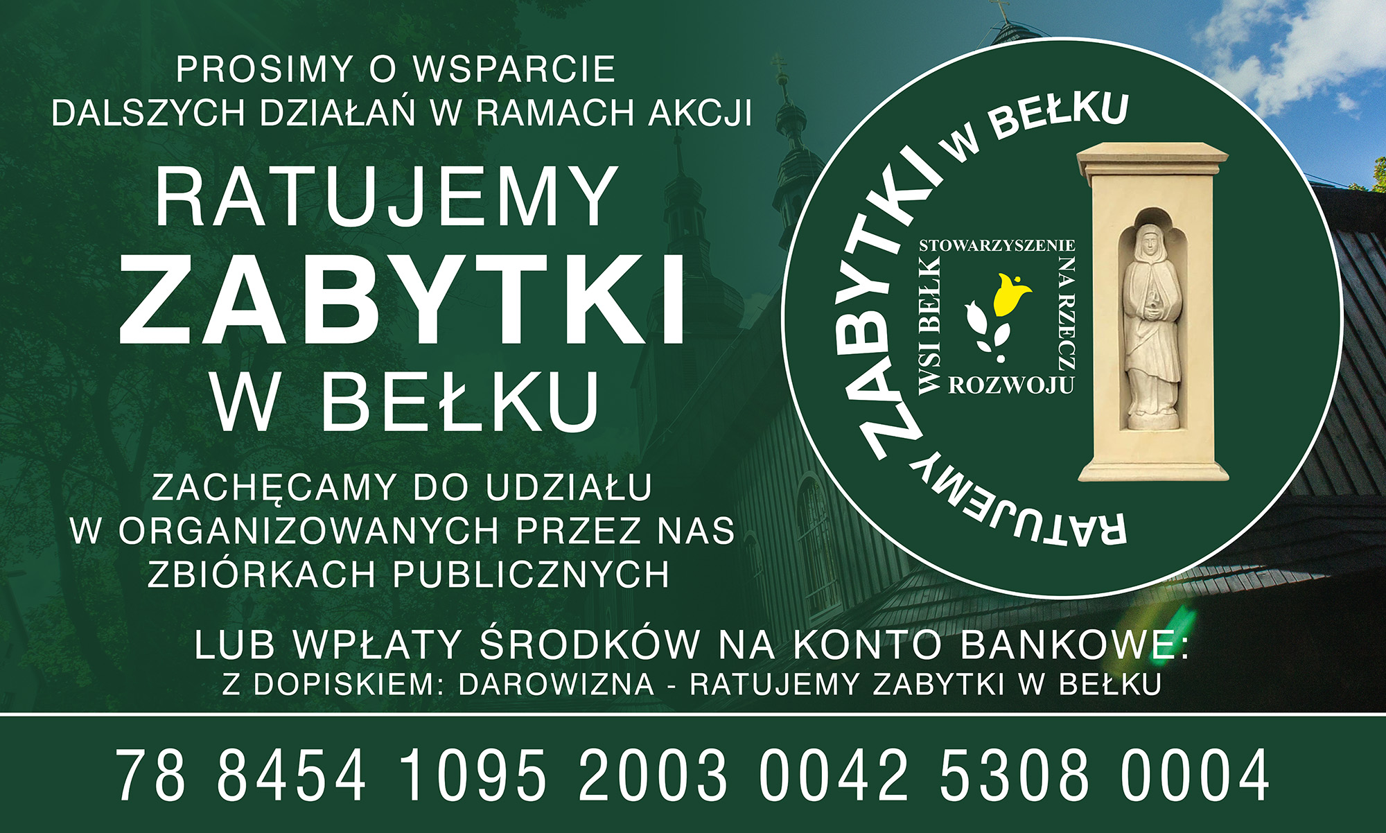 Plakat informacyjny na temat akcji Ratujemy zabytki w Bełku