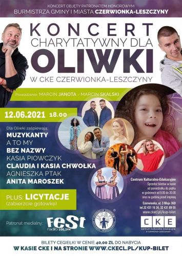 Koncert charytatywny dla Oliwki