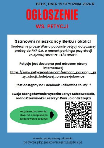 Podpisz petycję o remont parkingu przy stacji kolejowej w Jaśkowicach 